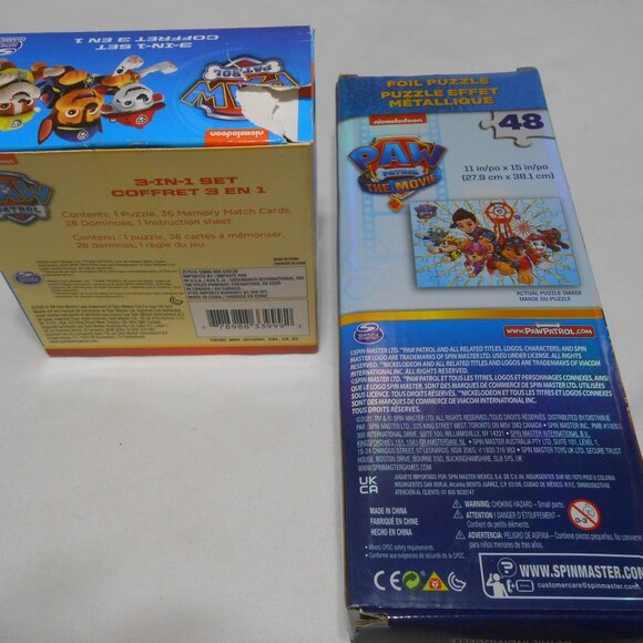 LOT 2 PAW PATROL 48 PC FOIL PUZZLE & 3-IN-1 24 PC PUZZLE & DOMINOES GAME AGES 4+ - Picture 6 of 9